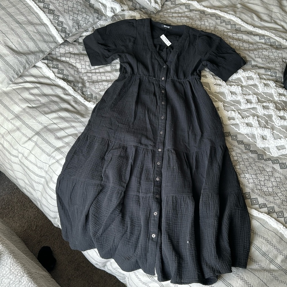 Lightspun Button-Front Tiered Midi Dress - New / Never Worn
